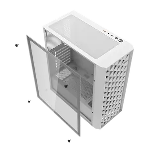 Darkflash dk351 computador, quadro frontal, malha de ferro real, interior, grande espaço, artesanato especial, dobradiça lateral, painel do computador, casos