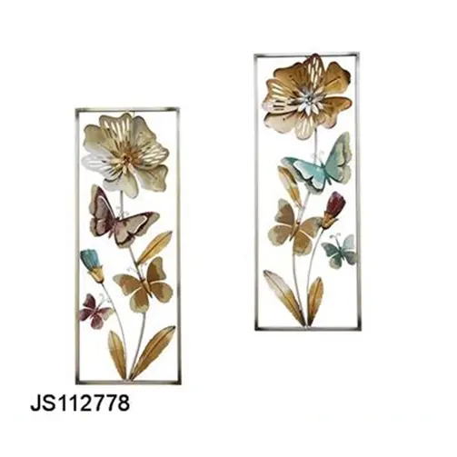 2022 indoor home decoration metal wall art modern bronze artificial flowers metal wall art iron tree wall art