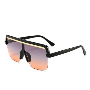Gafas de Sol de Moda 2020, Montura Media, Parte Superior Plana, Cuadradas, UV400, para Mujer, Tamaño Grande - Product Image 3