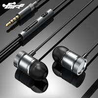 Grosir 3.5Mm Headset Earphone Ponsel Logam Headphone Ponsel dengan Mic In-Ear Honor Bluetooth Earphone Kabel Ltd 1M