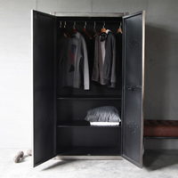 Armoire de style industriel antique, armoire haute avec 2 portes