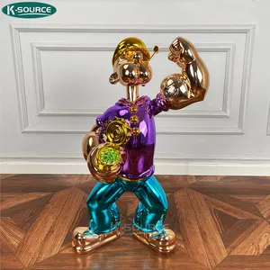 Outdoor or indoor resin sculpture Fiberglass Material Electroplate Popeye Statue Figure