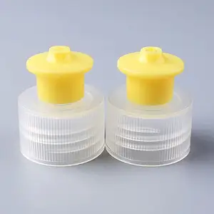 Şampuan losyon şişesi için kaliteli itme çekmeli kapak 24/410 28/410 itme çekme plastik kap çift renk kap