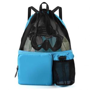 Factory Selling Beach Swimming Mesh <b>Backpack</b> Bag Travel Gym Sports <b>Drawstring</b> <b>Backpack</b> With Customized Logo - Product Image 6