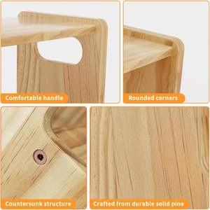 Taburete de madera multiusos para niños pequeños, diseño moderno, origen europeo para dormitorio, cama, jardín de infantes, escuela, granja - Product Image 6