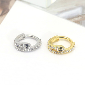 <b>Snake</b> Nose <b>Ring</b> With Zircon Inlay Stainless Steel Gold <b>Silver</b> Color Party Fashion Piercing Jewelry - Product Image 5