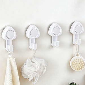 BNBS Gancio a ventosa multifunzione in plastica bianca lucida, resistente, per montaggio a parete, accessori per l'organizzazione domestica, abbigliamento, bagno - Product Image 2