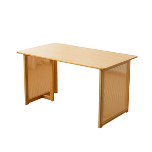 Bamboo Rattan Dining <b>Table</b> Set 5 Piece Foldable Natural Wood Style For <b>Small</b> Apartments Dining Room Furniture - Product Image 5