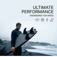 Ailerons de planche de surf en fibre de carbone en gros, noirs universels, pour jetboard, propulseurs arrière de remplacement, accessoires de sports nautiques
