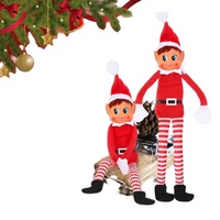 Poupée de Noël en peluche, elfe pliable avec chapeau, pour décoration de table de Noël, vente en gros