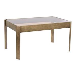Mesa de Centro de Metal Cristal, 102x62x53 cm, Dorada - Product Image 3
