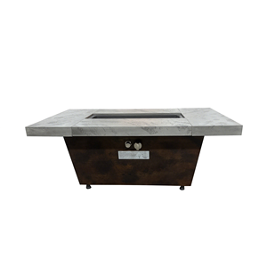 Brasero à gaz propane en métal durable pour intérieur/extérieur avec bol en acier, design carré assemblé pour table, 50000 BTU, écologique - Product Image 1