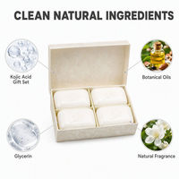 Coffret cadeau de savon à l'acide kojique, savon éclaircissant pour le visage et le corps, savon artisanal, lot de 4, étiquette privée OEM
