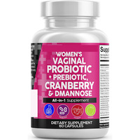 Capsules de Probiotiques, Canneberges et D-Mannose pour Femmes Adultes - Complément Nutritionnel pour la Santé Ovarienne et l'Équilibre Hormonal, Végétarien et Végétalien