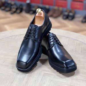 Nouvelles Chaussures Derby Formelles pour Hommes 2025 à Bout Carré, Style Britannique, Légères, Antidérapantes, Respirantes, à Lacets - Product Image 2