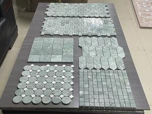 물고기 스케일 타일 광택 대리석 모자이크 타일 벽 클래딩을위한 천사 옥 에메랄드 그린 - Product Image 2