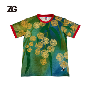 Aangepaste Ronde Hals Imitatie Katoenen T-Shirt Korte Mouw Grafische Print T-Shirt - Product Image 1