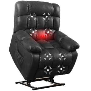 Moderner Motor Power Lift Liegestuhl Schwarzes Kunstleder-Liege sofa für ältere Menschen Lay Flat Recliner - Product Image 1