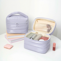 Trousse de Maquillage Grande Capacité Rembourrée et Imperméable avec Logo Personnalisé, Organisateur Cosmétique Portable de Voyage pour Femmes