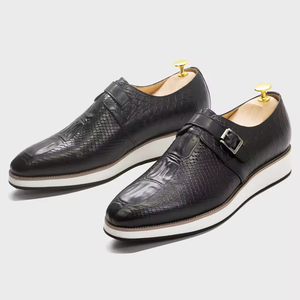 Zapatos de Vestir Formales de Estilo Italiano de Lujo para Hombre, Zapatos de Cuero con Puntera de Acero Bordados, Oxford Hechos a Mano, Ligeros para Otoño - Product Image 2