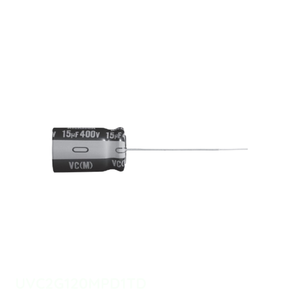 Condensateur à traversée radiale UVC2G120MPD1TD, canal fabricant, 12 µF, 20 %, 400 V, en aluminium, à montage traversant - Product Image 1