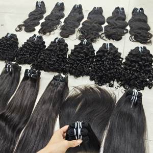 Extensions de cheveux humains Letsfly 40g/pièce, mèches de cheveux Remy couleur naturelle, style lisse et bouclé, 100% cheveux humains - Product Image 1