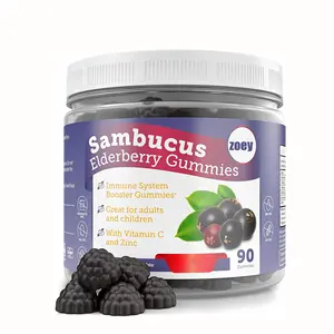 Gummies Elderberry OEM/ODM Cho Trẻ Em Và Người Lớn 260Mg Với Hệ Thống Miễn Dịch Kẽm Sambucus Hỗ Trợ Tăng Cường Chống Dị Ứng Giảm Lạnh