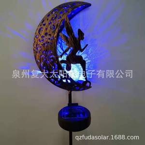 โคมไฟเหล็กศิลปะรูปเทพธิดาดวงจันทร์พลังงานแสงอาทิตย์ พร้อมไฟ LED เสียบปักดิน ตกแต่งสวน ควบคุมแสงได้ - Product Image 4