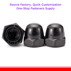 Acero inoxidable DIN1587, superficie de aleación de zinc-níquel, tapa de bellota hexagonal negra, cubierta decorativa, tuerca de cúpula semicircular - Product Image 4