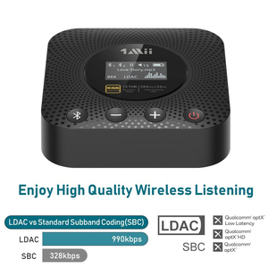 1mii 32-bit/384kHz DAC âm thanh Hifi với OLED hiển thị hỗ trợ AptX HD/LL & LDAC <span class=keywords><strong>Bluetooth</strong></span> Receiver cho nhà hệ thống âm thanh <span class=keywords><strong>stereo</strong></span>/loa - Product Image 3