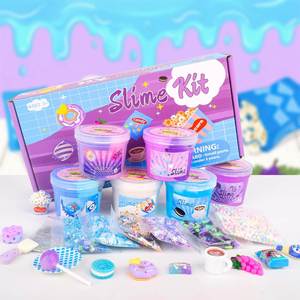 Creative DIY <b>Slime</b> <b>Making</b> Set Food Theme Six Pots Fluffy Glossy Creamy Textures Foam Toppings Gift for Girls Boys - Product Image 4