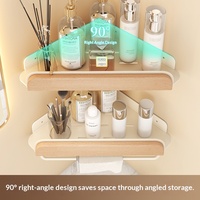 Étagère murale sans perçage style crème, support de rangement pour salle de bain, organisateur de lavabo brossé style moderne et simple, vente en gros