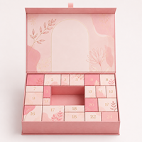 Boîte de calendrier de l'avent de beauté personnalisée à 24 tiroirs, emballage cadeau cosmétique en papier rigide de luxe