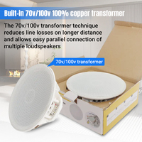 704 30W 6 pouces Mini plafond intérieur haut-parleurs Audio système de haut-parleurs de plafond en plastique pour bâtiments commerciaux