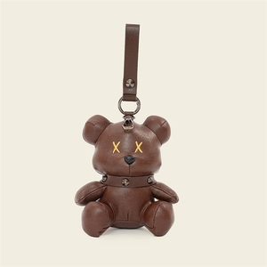 Portachiavi in peluche di pelle con orsetto, <span class=keywords><strong>cavallo</strong></span>, coniglio, elefante, imbottito in cotone, giocattolo per macchina a griffa, personalizzabile - Product Image 6