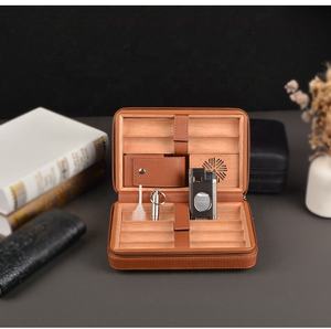 High Quality Modern Safe Leather <b>Cigar</b> Holder Travel <b>Case</b> Wood <b>Cigar</b> <b>Humidor</b> Lighter Custom <b>Humidor</b> <b>Cigar</b> Holder - Product Image 3