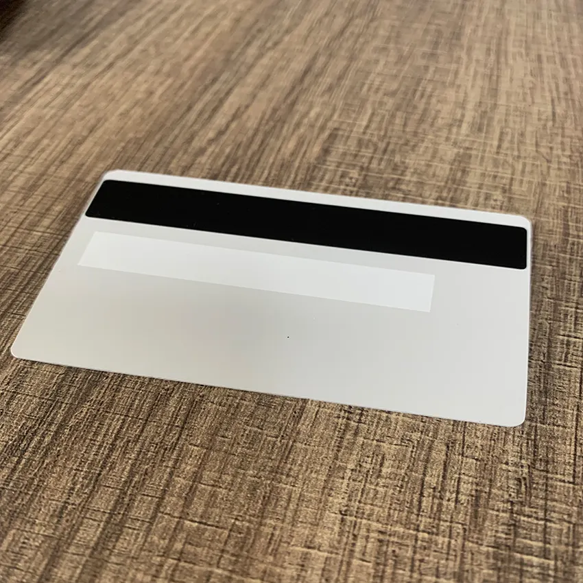 2024 new product steel contact silk printing white blank metal credit cards with chip hole magnetic strip metal Chip Card