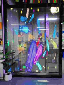 屋内500 * 1000mmグリルカーテンメガネP3.9床窓広告クリスタルフィルム透明LEDディスプレイパネルスクリーン - Product Image 5