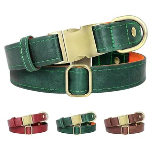 Soft Breathable Padded Leather Quick Release Buckle Stylish Dog Collar