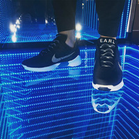Dalles de sol 3D Abyss lumineuses, portables, en verre RGB, étanches IP65, pour extérieur, piste de danse lumineuse pour mariage et fête, effet miroir - Vente chaude