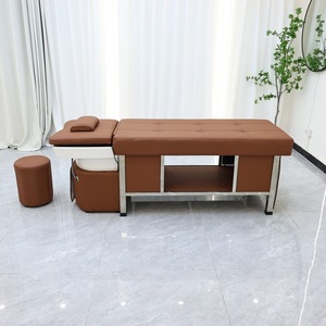 Lit de massage <span class=keywords><strong>professionnel</strong></span> pour salon de coiffure, lit de lavage de cheveux doux, lit de spa pour la tête, circulation d'eau, salon de coiffure - Product Image 1
