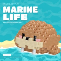 Ensemble de blocs de construction éducatifs Sea World, véhicules de construction, jouets d'empilage miniatures d'organismes marins, jouets électroniques pour enfants de 5 à 7 ans