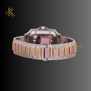 Montre élégante de luxe en diamant Moissanite pour hommes avec des finitions haut de gamme et un savoir-faire supérieur pour un look moderne et sophistiqué - Product Image 3