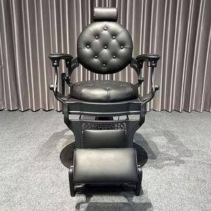 <span class=keywords><strong>2025</strong></span> Estilo Retro Barbearia All Black Leather Styling Shaving <span class=keywords><strong>Chair</strong></span> Luxuoso Reclinável Rotating Stand Salon Barber <span class=keywords><strong>Chair</strong></span> - Product Image 5