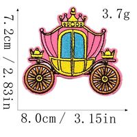Nouvelle Écusson Brodé Autocollant Princesse Château Couronne Miroir Sergé pour Décoration Vêtements Sacs