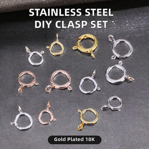 Fermoirs à ressort en acier inoxydable 316 plaqués or 18 carats, connecteurs de bijoux pour colliers et bracelets DIY - Product Image 2