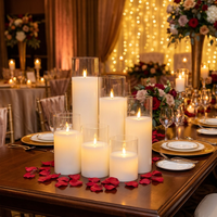 Bougies LED sans flamme en plastique pour centre de table de mariage, avec mèche mobile scintillante, télécommande, qualité optique, pour Noël et Pâques