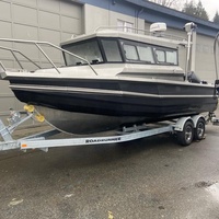 Yacht de luxe en aluminium de 7,5 m avec moteur diesel hors-bord de 30 à 35 nœuds, cabine complète, bateau de pêche et de loisirs en haute mer à vendre