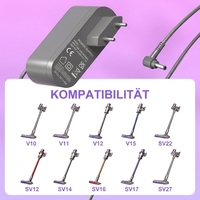Chargeur de remplacement 24,35 V 350 mA pour adaptateur secteur Dyson 7450 à double port, câble de 1,8 m, prise US, homologué