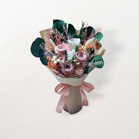 Fabrieks prijs geconserveerde hortensia rozen gedroogde bloemenboeket voor bruiloftdecoratie